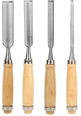 4 Stück Holz Meißel Set, Stechbeitel Rund Gebogen Hohlbeitel Set für Holz Schnitzwerkzeug Holzbearbeitung Holzschnitzerei Werkzeuge Meißel Set Zimmermannswerkzeuge für DIY Kunsthandwerk