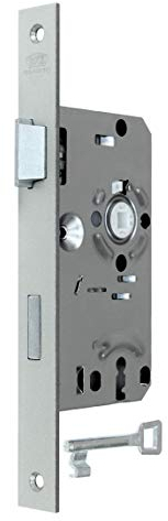 BKS Standard Zimmertürschloss/Türschloss mit Buntbart 55/72/8, Stulp: 24 x 235mm eckig für stumpfe Türen, DIN Links incl. SN-TEC® Montageset