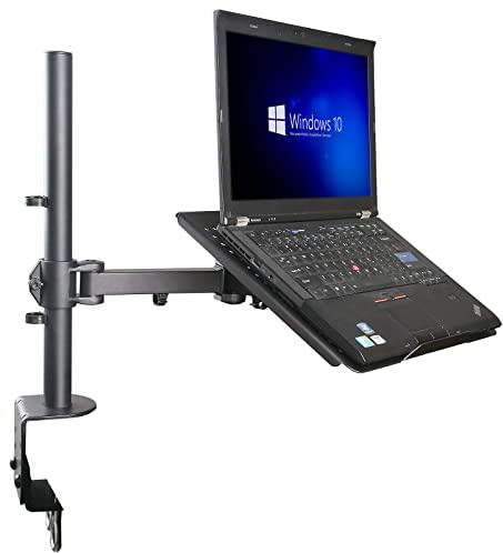 Svart bordsfäste med hylla för bärbar dator notebook netbook vinklingsbar svängbar höjdjusterbar Modell: WHB-18