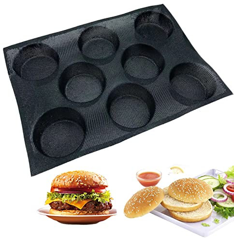 Meajore Baguette Backform - Non-Stick Hamburger Brötchenpfanne, Brötchenblech für Brot, Puffs, Törtchen