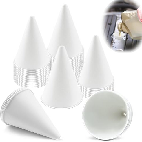 50 Stück Trichter für den Automobilgebrauch, Motoröltrichter Einweg papiertrichter Kegeltrichter, für den Einsatz in der Automobilindustrie, Ölflaschen, Motoröltank