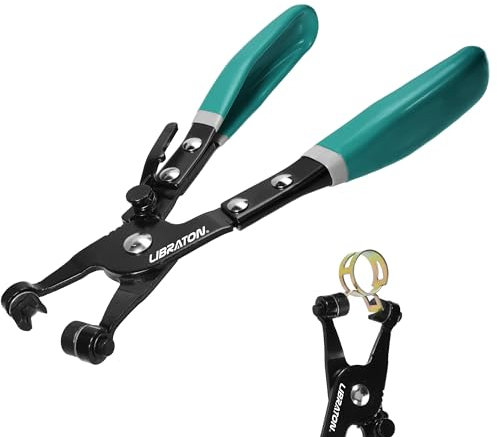 LIBRATON Pinza per Fascette Stringitubo, Strumento per Fascette Stringitubo con Fascia Piatta Girevole per la Rimozione e L'Installazione su Fascette Piatte o Ad Anello
