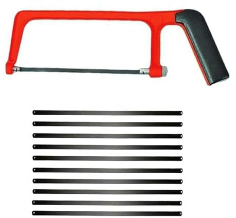 Sierra para Metales,Mini Sierra para Metales con 10 Hojas Sierra Pequeña para Cortar Metal Madera Acero Tubos de PVC Carne Congelada