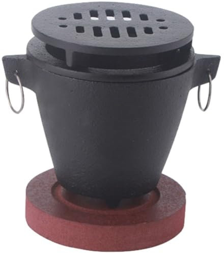 Hibachi Grill, Mini Barbacoa Japonesa Portátil Sin Humo para Una Persona, Camping, Picnic, Fiesta, Cocina con Base De Madera Y Soporte para Combustible