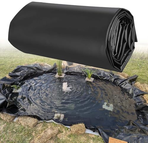 Yopappol Revestimiento para Estanque de HDPE de 2 x 5 m, 3 x 7 m, 5 x 8 m, 6 x 9 m, 7 x 12 m, Revestimiento Impermeable para estanques de Exterior, Jardines, Arroyos, etc.(5x10m)