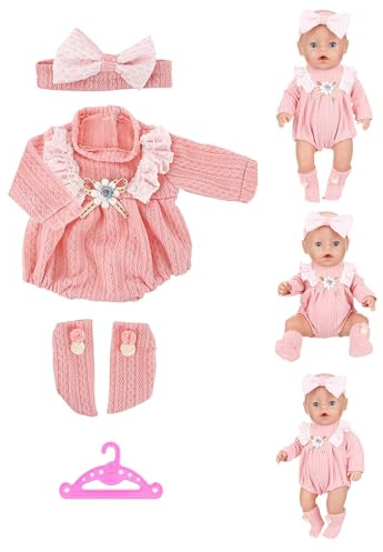 Rose Vêtements pour poupées 35-43 cm, ensemble de vêtements de poupée, ensemble de vêtements de poupée pour enfants et filles, accessoires pour poupée (pas de poupées)