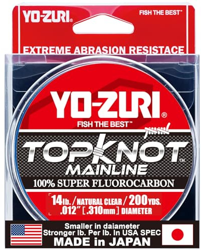 Yo-Zuri Topknot Fluorocarbon Mainline 200YD Spool 14LB, Natural Clear