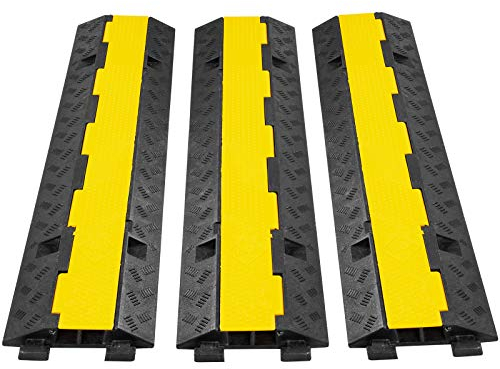 VEVOR 3pcs Rampe Protezione Cavo 2 Canali Passaggio Cavi 98 cm Protezione PVC Gomma