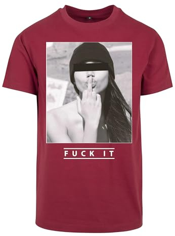 Mister Tee Herren T-Shirt F#?KIT Tee, Print T-Shirt für Männer, Graphic T-Shirt, Burgundy, XS
