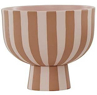 OYOY Toppu Bowl – Braune Steingut-Schale in Caramel/Rose, Ø15 x H13 cm