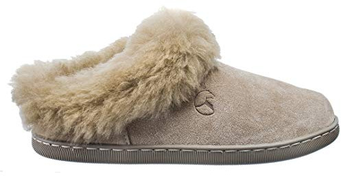 ESTRO Chaussons Femme Hiver Chaud - Pantoufles Homme Chaud Hiver Chausson Peau de Mouton Femme Chausson Homme Laine Pantoufles INTIMO (41, Cappuccino 4)