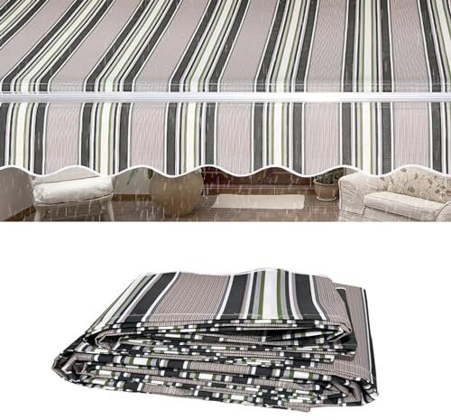 CekoCk Tenda da Sole Retrattile di Ricambio (Senza Telaio) Copertura Avvolgibile in Tessuto per Esterni 280g 100% Poliestere per Cortile Ponte (Size:3x2m, Color:Righe)