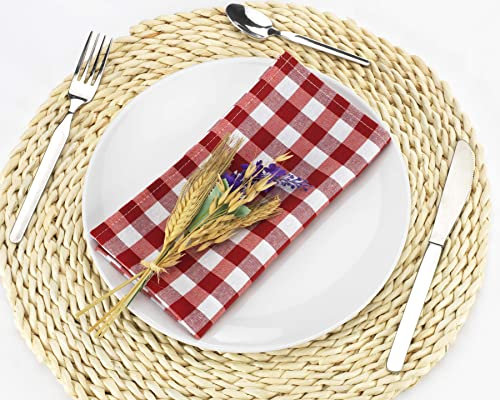 LAN&LAN - Servilletas de Tela, Servilletas Rectangulares 45 x 45, para Combinar con Mantel. Pack de 6 Servilletas Lavables (Rojo, Pack 6 Servilletas)