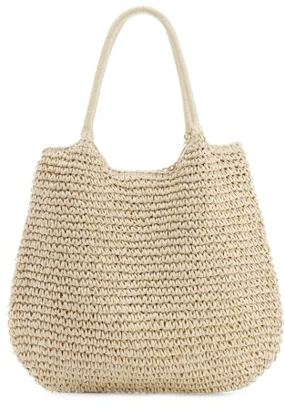 SUKUTU Große Stroh Strandtasche für Frauen Geflochtener Strohhalm Tote Tasche Sommer Handtasche Umhängetasche für Frauen
