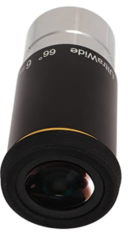 Oculaire de Télescope de 1,25 Pouces, Verre Optique en Alliage d'aluminium avec Couvercle Anti-poussière Oculaire Ultra Grand Angle de 66 Degrés Oculaire Grand Angle de 1,25