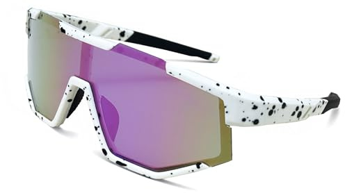 Beafaeur Gafas de Ciclismo Ligeras Niños Gafas de Sol Polarizadas para Deportes, Ciclismo,Tenis, Rugby, Running y Deportes al Aire Libre Protección UV400 Para niños y iñas de 5 a 16 años (Blanco)