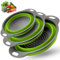Collapsible Colander Set of 3, Silicone Kitchen Strainers with Handles - Foldable Silicone Rice Sink Colander Perfect for Draining Pasta, Vegetable,Fruits (10+11.4 + 13.4 inch)