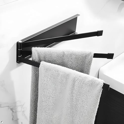 Barre Porte Serviettes Pivotante, Porte-Serviettes pivotant à 3 Bras, Swivel Towel Rail, Swivel Towel Bars, Porte Serviettes Pivotant à 180 ° en Acier Inoxydable pour Salle de Bain et Cuisine