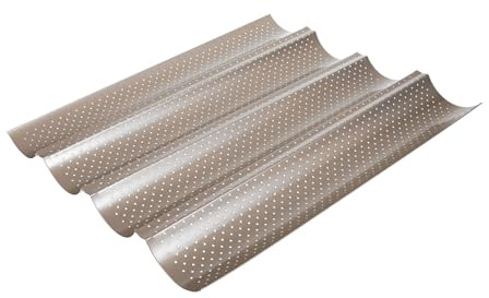 GRIRIW Molde Para Hornear Pan Francés Bandeja De Cuatro Ranuras 42 Cm Acero Al Carbono Antiadherente Para Uso Horno Hogar 4 Baguettes