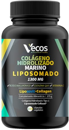 Colágeno Marino Liposomado Collasel® con Ácido Hialurónico, Vitamina C y CoQ10 – Alta Absorción para Piel, Cabello y Uñas – 200 Cápsulas