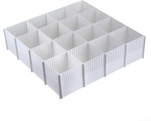 Besttoolifes Divisori regolabili in plastica per cassetti e organizer per calzini, biancheria intima e piccoli oggetti, inserti separatori per cassetti personalizzabili per riporre la casa, (grigio