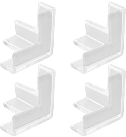 Generic Protezioni Angolari Trasparenti per 4 Pezzi, Paracolpi per Angoli Mobili Adesivo Acrilico, Protezione di Sicurezza per Cucina, Tavoli e Armadi, Protezioni per Bordi Antiurto