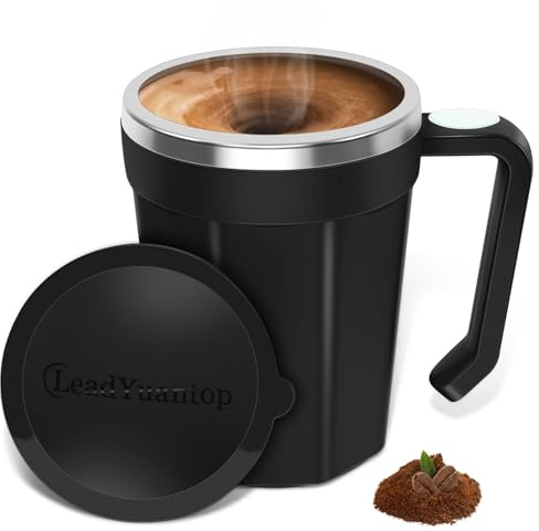 LeadYuantop Self Stirring Coffee Mug, 18 oz Automatic Magnetic Electric Mixing Cup (Deep Navy)