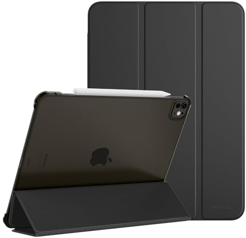 MoKo Coque pour iPad Pro 13 Pouces M4 2024 (7e Gén), Étui Ultra-Mince avec Coque Arrière en PC Dur Translucide pour iPad Pro 2024 Modèle (A2925/ A2926/A3007), Supporte Apple Pencil Pro, Noir