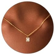 ZephyrHome Collier Femme,Collier Femme Or Plaqué,Pendentif Diamant Dainty, Collier Ras de Cou Or Élégant,Bijoux Femme en Or 18 Carats,Collier Ras de Cou Dainty pour Femmes Cadeau pour Femmes fille