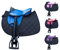 Brama West Kinder Shetty Sattel Set „My Little Pony“ | Sattel für Shetty Pony Holzpferd | mit Satteldecke, Sattelgurt, Steigbügel & Steigbügelriemen | Sattel Blau/Decke Schwarz