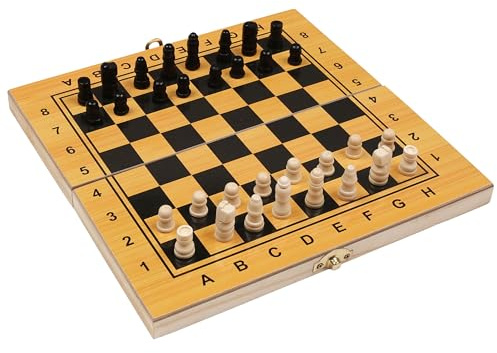 Scacchi IN LEGNO 3 in 1, dama, gioco da tavolo triktrak SCACCHIERA 24x24 (Scacchi di legno)