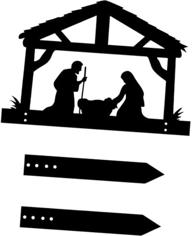 XLWLLNJ Décoration de Jardin avec Silhouette de Crèche, Ornement de Noël et Piquets pour Pelouse, Allée Extérieure, Jardin Festif, Style B