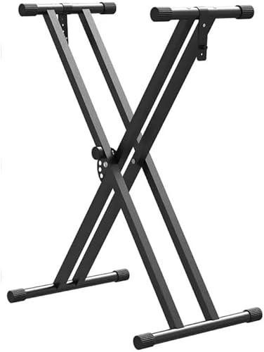 upkpvid Adjustable Double Braced X Type Keyboard Stand 49cm to 97cm, Heavy Duty Music Instrument Stand for Digital Piano 54 61 76 88 Key Keyboard and Guzheng Performance