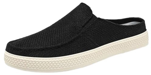 Chanclas Mujer Frente Cerrado, Zapatos Hombres Verano Tela Plataforma Pantuflas Slingback Pantuflas Espadrille Mocasines Ligeras Pantuflas Cómodas Mulas Planas Casual Zapatos
