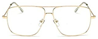 TECH-LINE-DIRECT Vintage 2019 Gold Metal Frame Eyeglasses Mens Womens Sun glasses Retro Square Optical Lens Eyewear Nerd Clear Lens Glasses