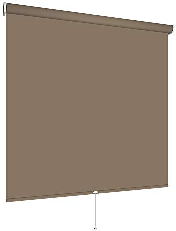 Springrollo Mittelzugrollo Schnapprollo viele Größen und Farben Montage Träger Metall Rollo Vorhang Blickdicht lichtdurchlässig Fenster Sonnenschutz Sichtschutz Blendschutz (120 x 180 cm, Caffee)