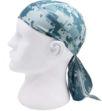 Sports Headwear Quickly Dry Sun UV Protection Cycling Bandana Running Beanie Bike Motorcycle Skull Cap Under Helmet (Lake Blue)