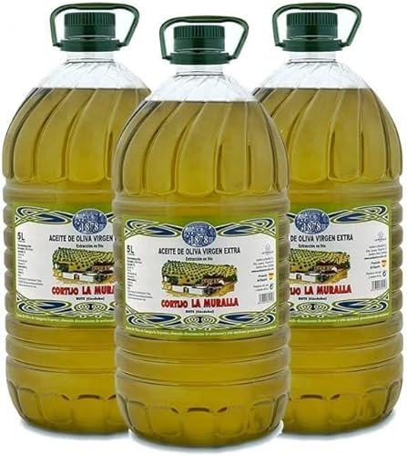Aceite de Oliva Virgen Extra - Hojiblanca - 3 garrafas de 5 Litros – Extracción en frío – Olivar tradicional - Parque Natural de la Subbética Rute, Córdoba, Andalucía - [PRODUCTO DE ESPAÑA]