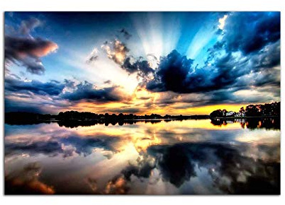 Startonight Cuadro sobre Vidrio - Luz de Cielo Multicolor - Moderno Cuadro de Cristal Acrílico 60 x 90 cm
