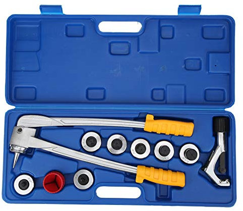 ViaGasaFamido Herramienta Expansora de Tubo de Palanca 7 Piezas, Kit de Prensado En Acero Endurecido con Caja, para Escariar Tubos de Cobre, Juego de Escariador CT 100A Y M 1028 Mm