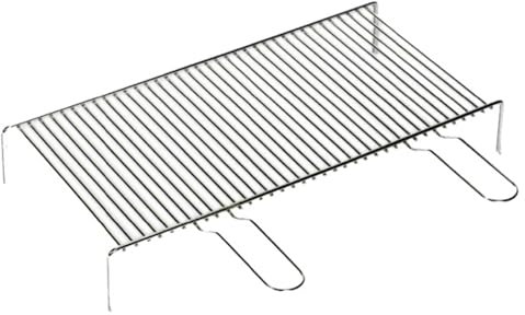 Marvin Graticola Griglia Accessori Rettangolare Camino Brace Barbecue da Campeggio Balcone Giardino Esterno Carbonella Singola con Piedini Manici Acciaio Cromato Alimenti Hamburger (70x35)