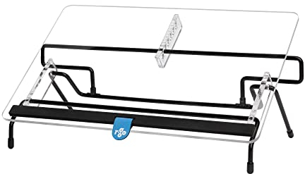 R-Go Flex Read Dokumentenhalter, Konzepthalter, Höhenverstellbar in 6 Positionen, Transparent, 453x315x105mm, Acryl