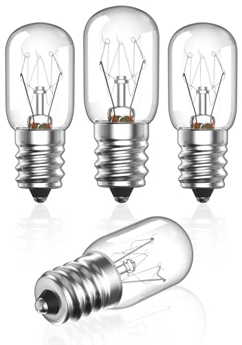 Bonlux Lampadine per Lampada di Sale Himalayano E14 15W Lampadina da Forno 300 Gradi Lampadina per Frigorifero Dimmerabile T20 Lampada Attacco Piccolo Luce Calda 2700K, 220-240V, 4 Pezzi