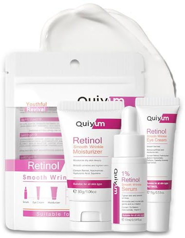 ARCHIDATE Retinol Gesichtspflege Set Damen - 3PCS Beauty-geschenkset - Hautpflege Set & Kit mit Reiniger-Augencreme-Creme - Reisegrößen Feuchtigkeit Beauty Set Teenager Mädchen - Gesichtsreinigung Set