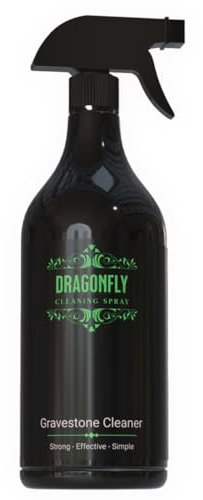 Dragonfly Gravestone Cleaner - Headstone Cleaning Spray | Patio Cleaner, Spray and Leave | Limescale, Mould and Mildew Remover | Safe for Granite, Marble, Limestone (1 Litre)
