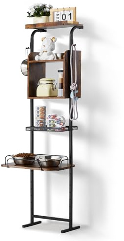 VEVOR Pet Feeding Station with Storage, Elevated Dog Bowls, Raised Dog Bowl Stand, Dog Food Storage and Feeder Station with Storage Shelves, Pet Toy Storage Organizer, for Large Medium Small Dogs