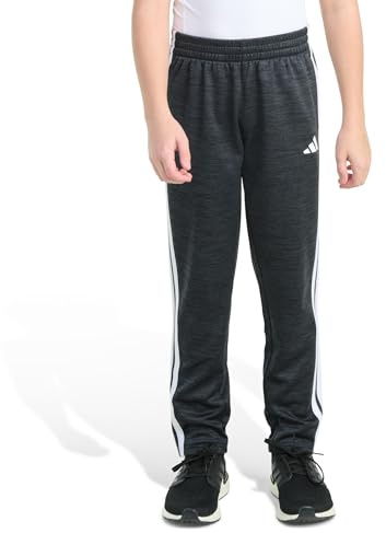 Adidas Boys 3-Stripe Training Pant, Black Heather, M (10/12)