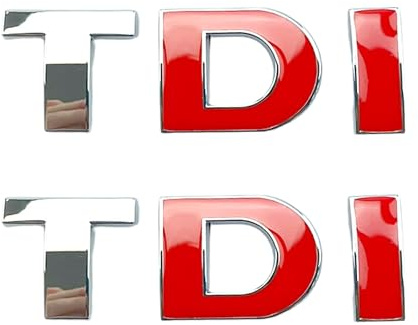 Tek Automotive Twin Pack Chrome TDI-emblem - självhäftande, premiumkvalitet, väderbeständig - enkel applikation, perfekt för bilar, lastbilar, stadsjeepar