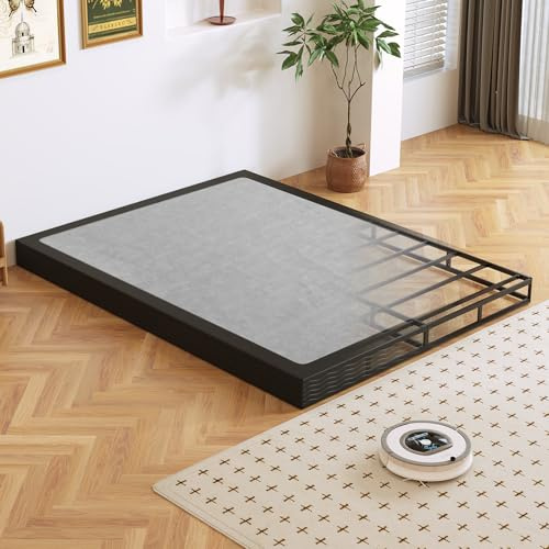 Arhomefurni Box Spring, Metal Frame Mattress Foundation with Fabric Cover, Easy Assembly, Noise-Free (5 Inch, Queen)