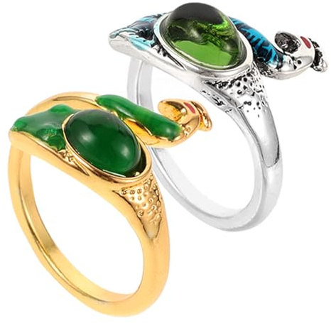 SHINEOFI 2 piezas Anillos para Tejer Pavo Real Ajustables Guía de Hilo Duraderos y Prácticos para Crochet y Manualidades Plata